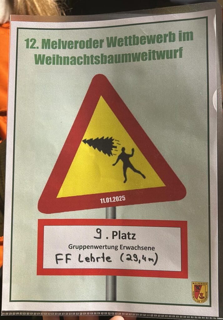 Feuerwehr Lehrte - 20250111 weihnachtsbaumweitwurf melverode 1